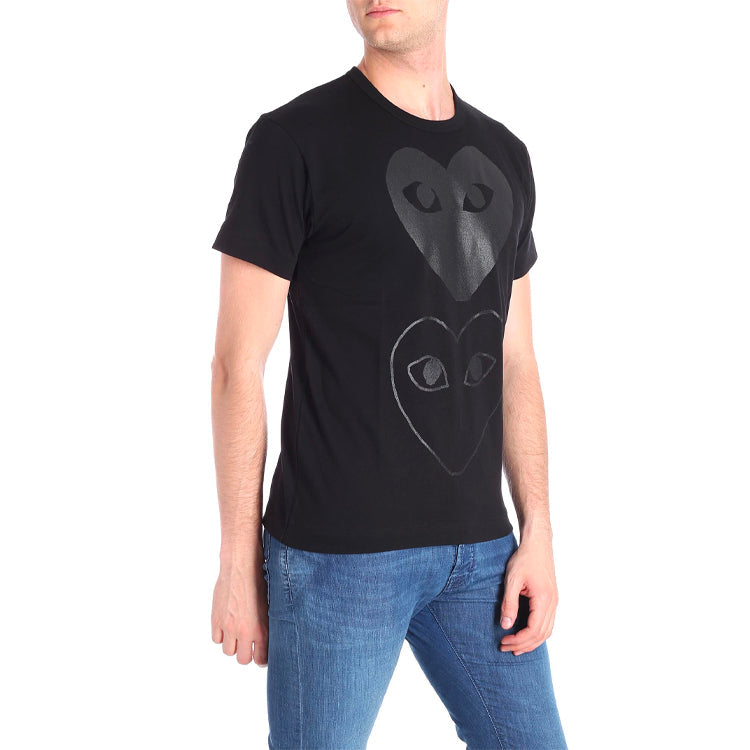 COMME des GARCONS PLAY Double Hearts T-Shirt 'Black/Black' AZ-T194-051-1