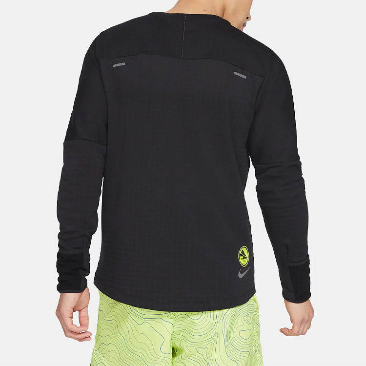 Nike Sphere Element Sports Running Printing Pattern Round Neck Long Sleeves Black DC4042-010