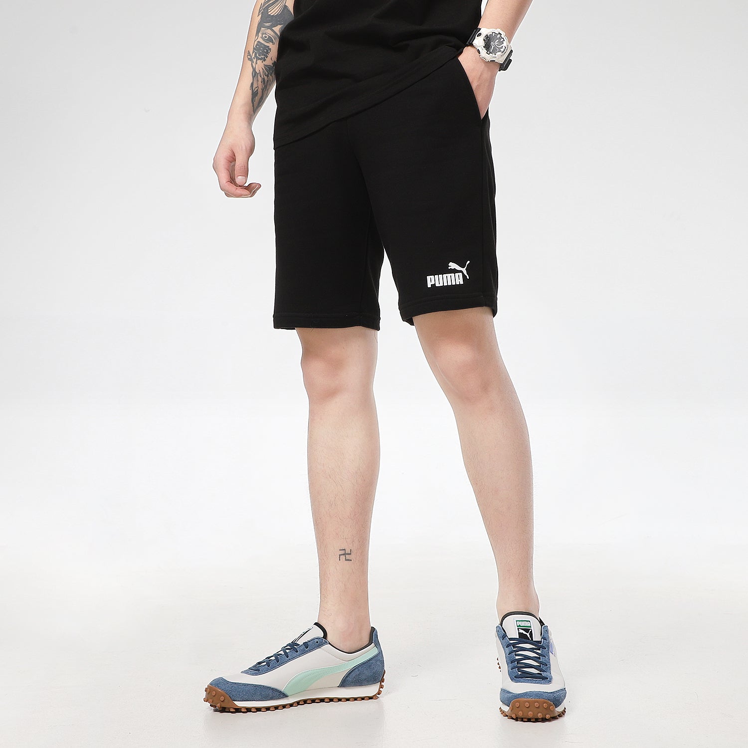 PUMA Essentials+ 12" Shorts 'Black White' 588739-01