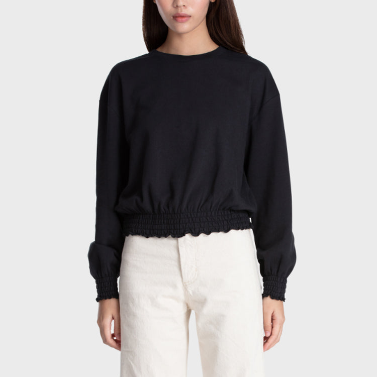 (WMNS) Levi's Casual Round Neck Long Sleeves Hoodie Black 85290-0005