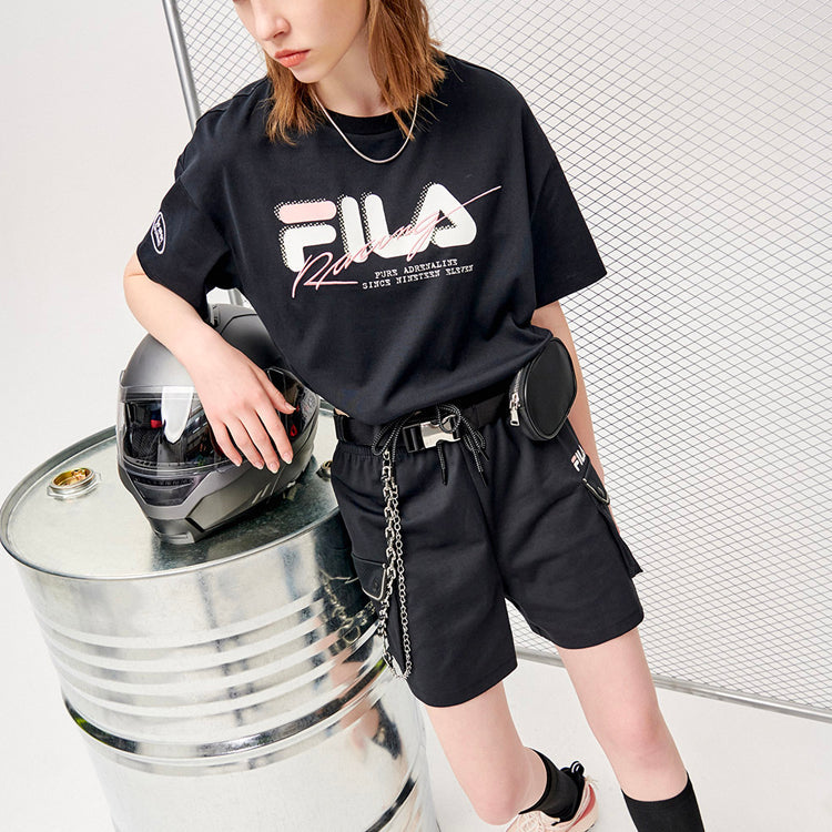 (WMNS) FILA FUSION SS21 Knit Sports Short Sleeve Black T11W123110F-BK