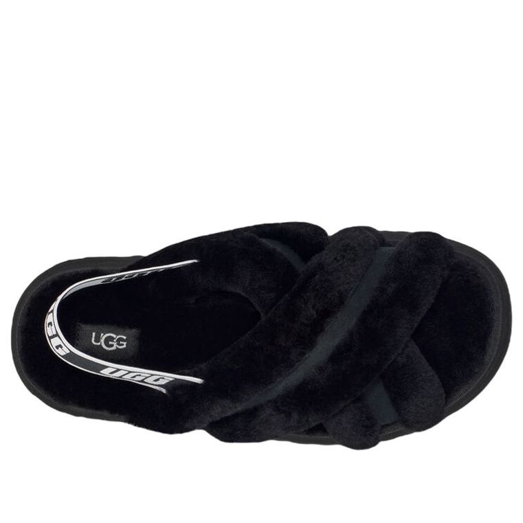 (WMNS) UGG Disco Cross Slide 'Black' 1121550-BLK