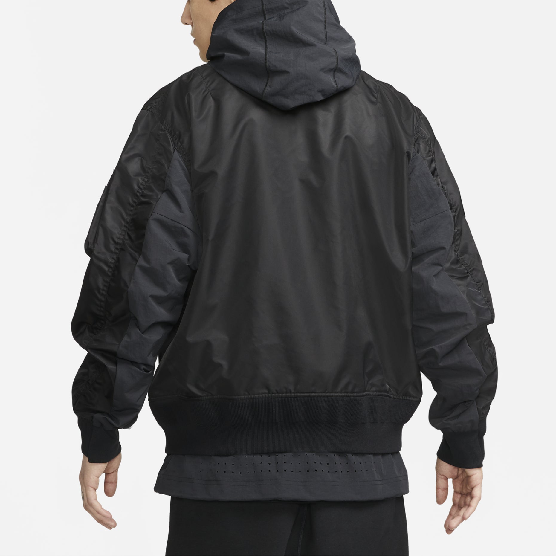 Nike x sacai Double Layer Contrasting Hooded Jacket Asia Sizing 'Black' CZ4697-010