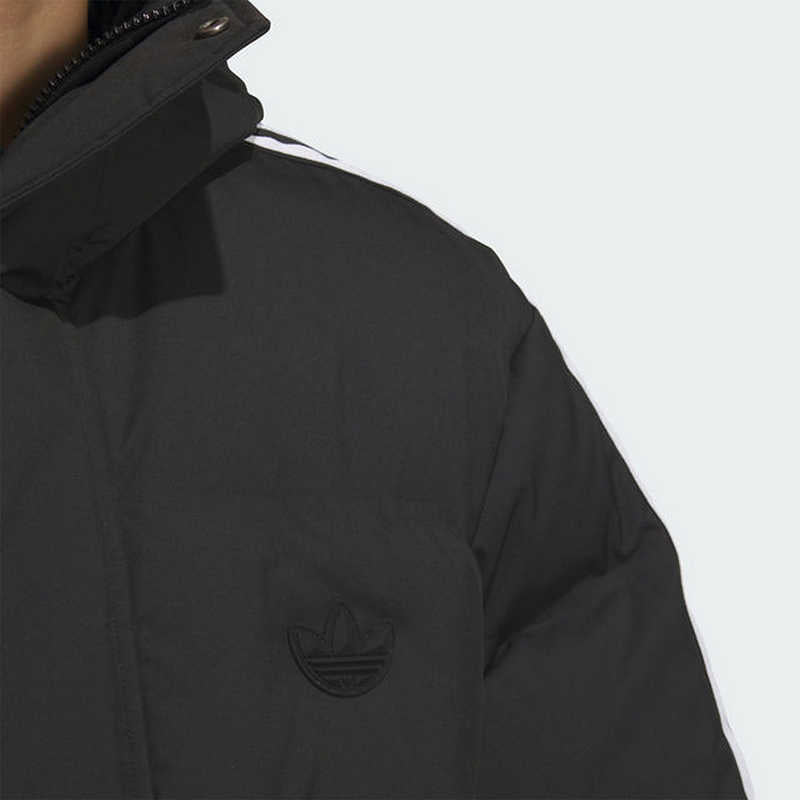adidas Long Puffer Jacket Asia Sizing 'Black White' JD3749