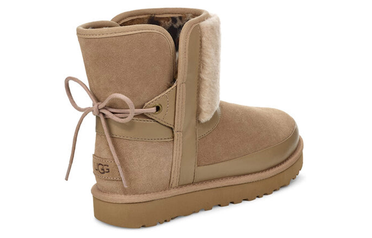 (WMNS) UGG Classic Leopard Lined Bow 'Brown' 1105354-AMP