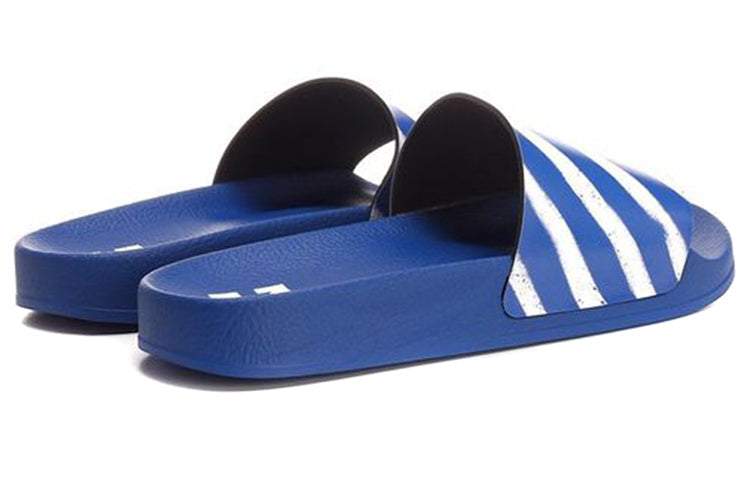 Off-White Diag Stripe Slippers Blue/White OMIC001S21MAT0024501