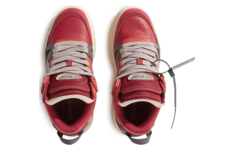 Off-White Sponge Mid-Top Sneakers 'Red Grey' OMIA234F23LEA0022506