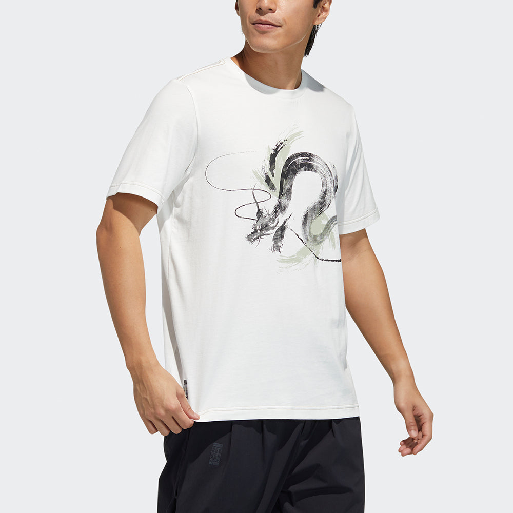 adidas Series WJ T GFX Printing Training Sports Short Sleeve White GP0917
