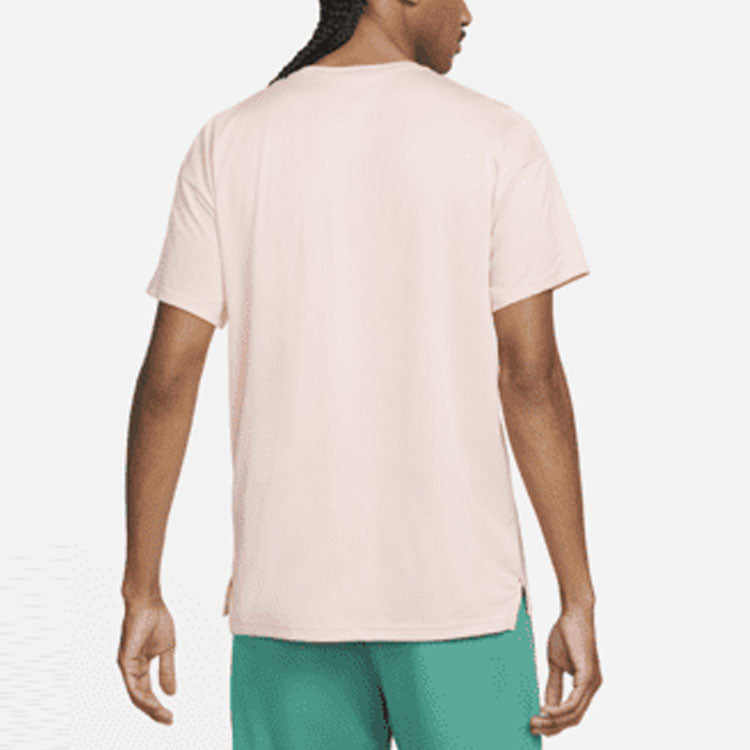 Men's Nike Pro Dri-FIT Hyper Dry Logo Printing Solid Color Training Short Sleeve Pink T-Shirt DM6667-697