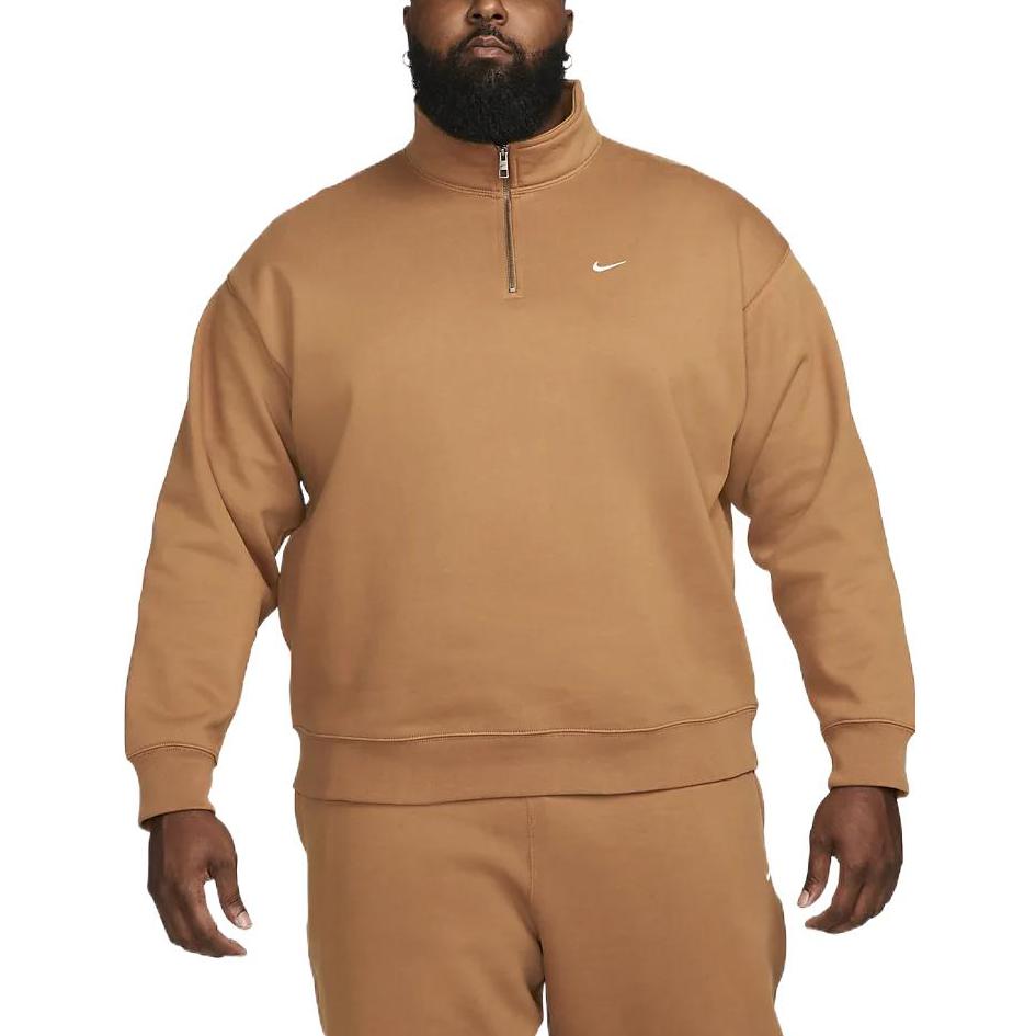 Nike Solo Swoosh 1/4-zip sweatshirt 'Orange Brown' DQ5210-270