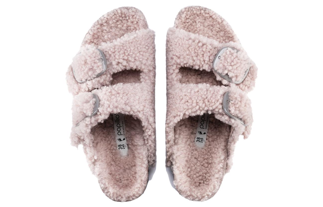 (WMNS) Birkenstock Arizona Big Buckle Shearling Narrow 'Teddy Crystal Rose' 1017643