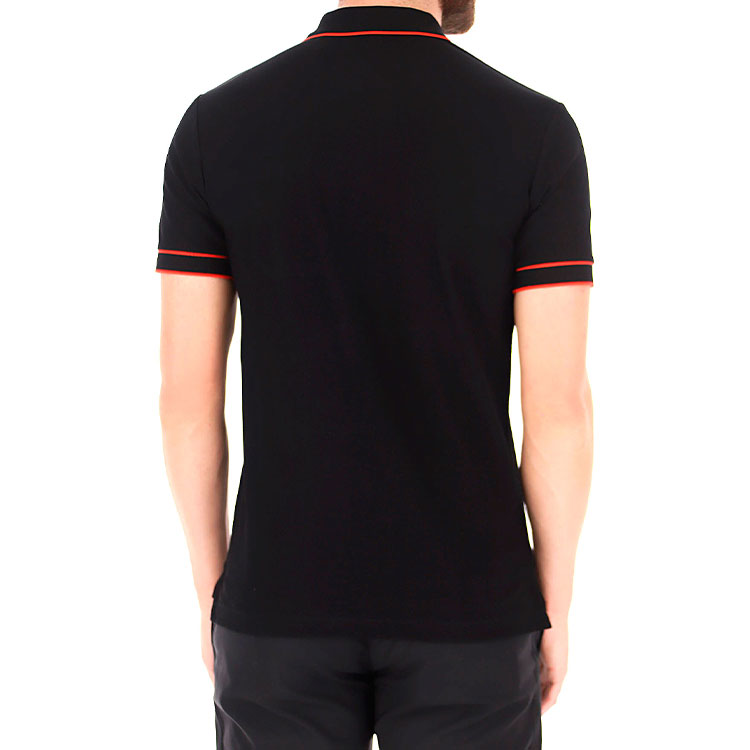 Men's Burberry Stripe Short Sleeve Polo Shirt Black 80333961