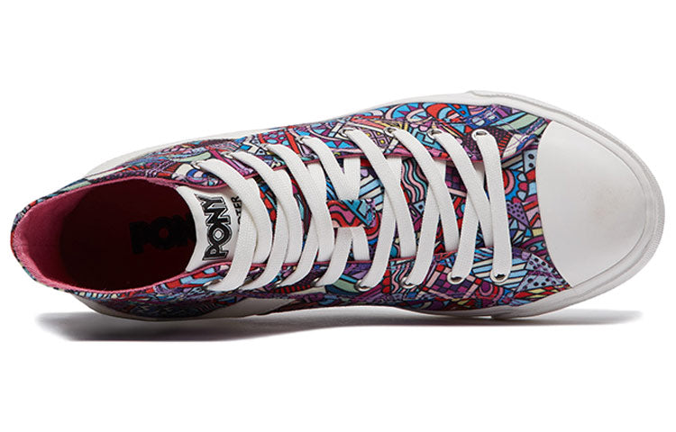 (WMNS) PONY Shooter High Canvas Shoes White Label Multicolor 01W1SH09MO
