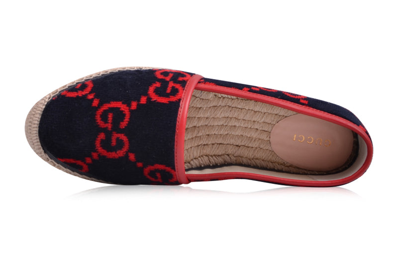 (WMNS) GUCC Espadrilles Terry Cloth GG Monogram 'Blue Red' 580877-HMM10-4094