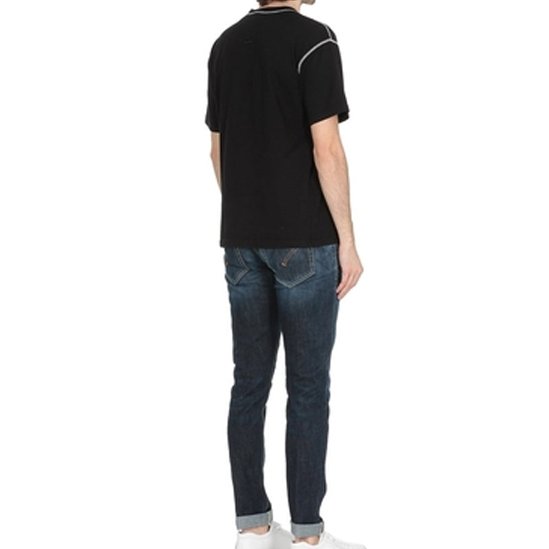 Men's KENZO Tiger Head Pattern Embroidered Round Neck Short Sleeve Black FA5-5TS081-4BD-99