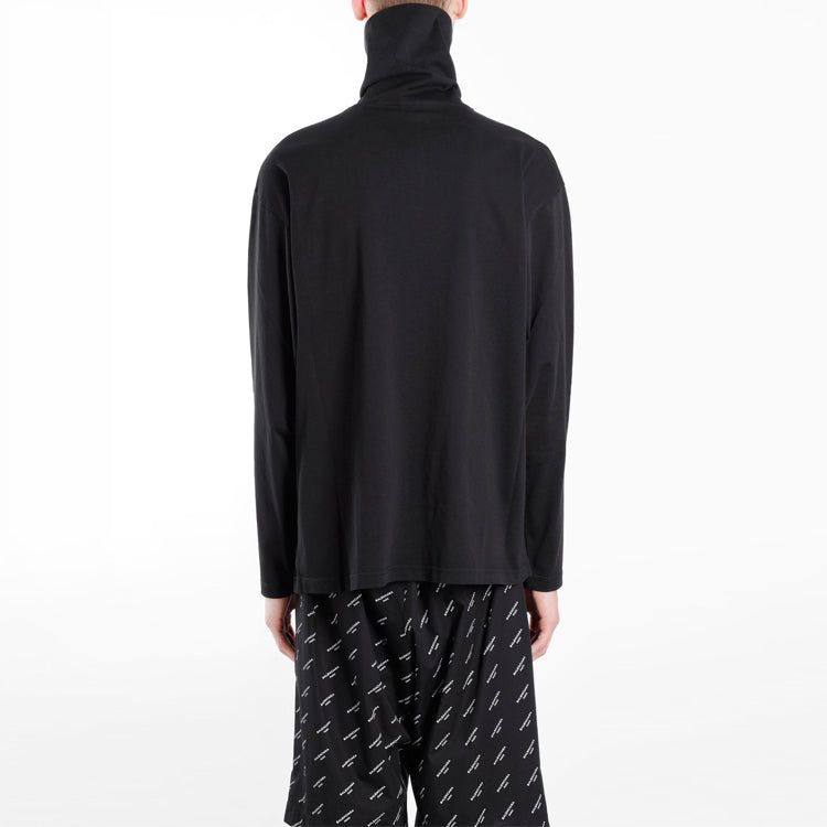 Men's Balenciaga Embroidered Logo Half Zipper High Collar Black 486144TWK521000