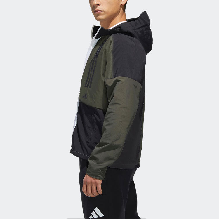 adidas O2 Wb Cb Fleece Lined Logo Casual Sports Hooded Jacket White FM9398