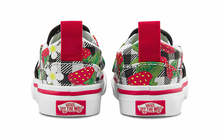 Vans Slip-On Casual Skateboarding Shoes Black White Printing 'Black White Red' VN000UBSARU