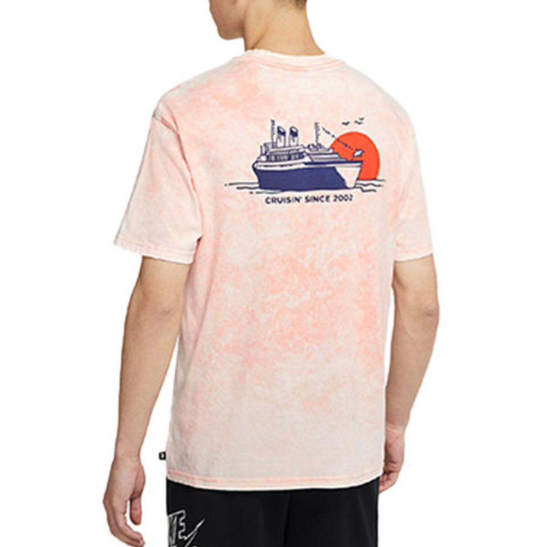 Nike SB Skateboard Back Printing Washed Sports Skateboard Short Sleeve Red DD1288-693