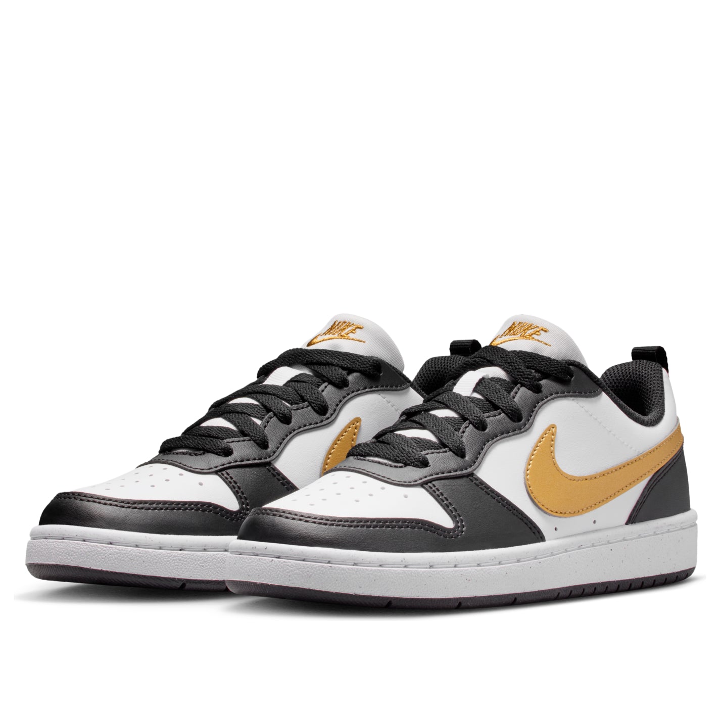 (GS) Nike Court Borough Low Recraft 'Black White Metallic Gold' DV5456-008