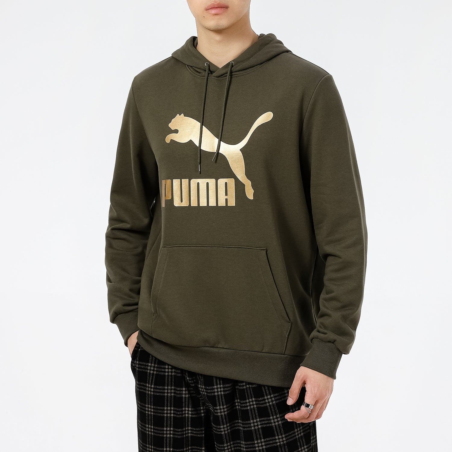 PUMA Classics Bronzing Logo Printing Sports Olive Green 531370-44