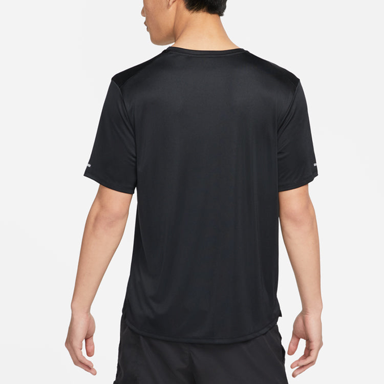 Nike Dri-FIT Wild Run Miler Casual Breathable Running Solid Color Reflective Sports Short Sleeve Black DM4816-010