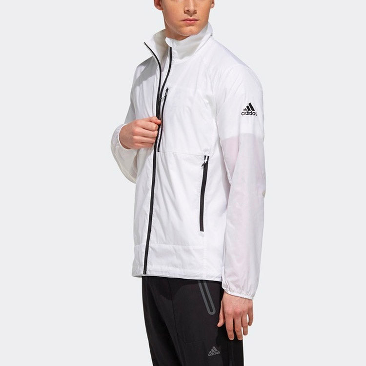 adidas Outdoor Sports Training Stand Collar Jacket White EH3952