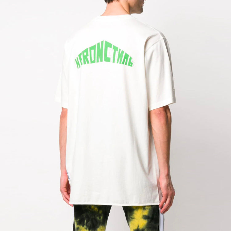 Men's HERON PRESTON Alphabet Short Sleeve White HMAA010S209140260140