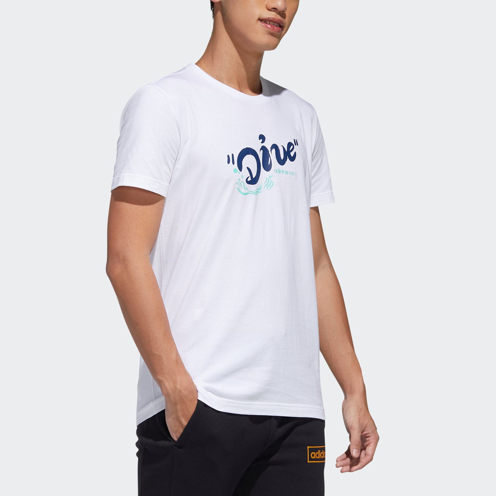 adidas neo M Pnda 3sgrx T Printing Pattern Sports Short Sleeve White GK1546