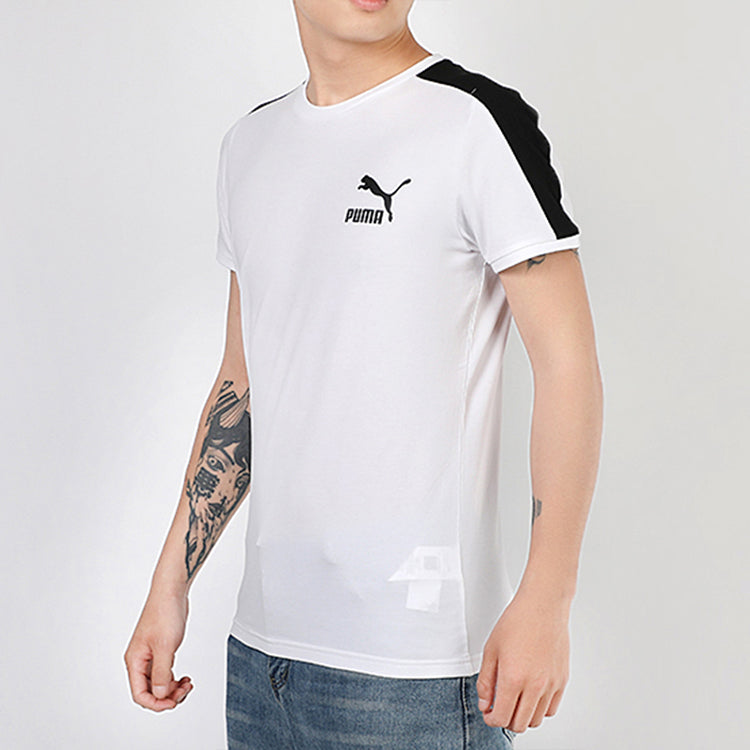PUMA Slim Fit Round Neck Short Sleeve White 530016-02