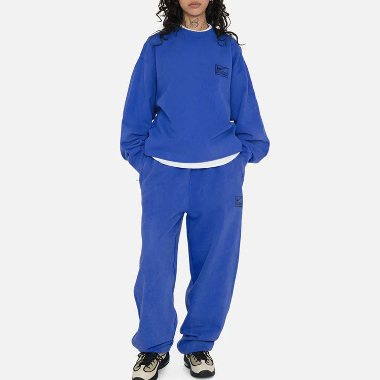 Nike x Stussy Acid Wash Crew Fleece 'Blue' DR4426-480