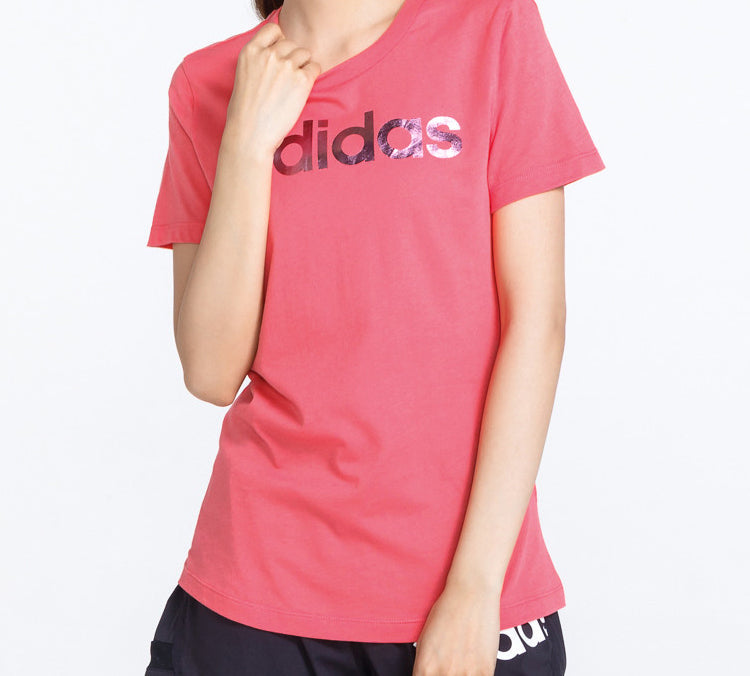 (WMNS) adidas originals Sports Stylish Round Neck Short Sleeve Red EC4744