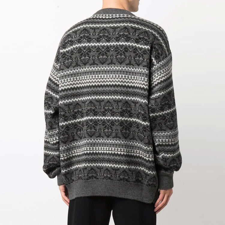 Balenciaga Fair Isle Crewneck Sweater 'Grey' 675280T16121240