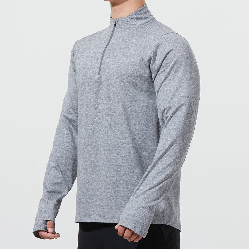 Nike Nk Df Elmnt Top Hz Casual Breathable Half Zipper Sports Long Sleeves light grey DD4757-084