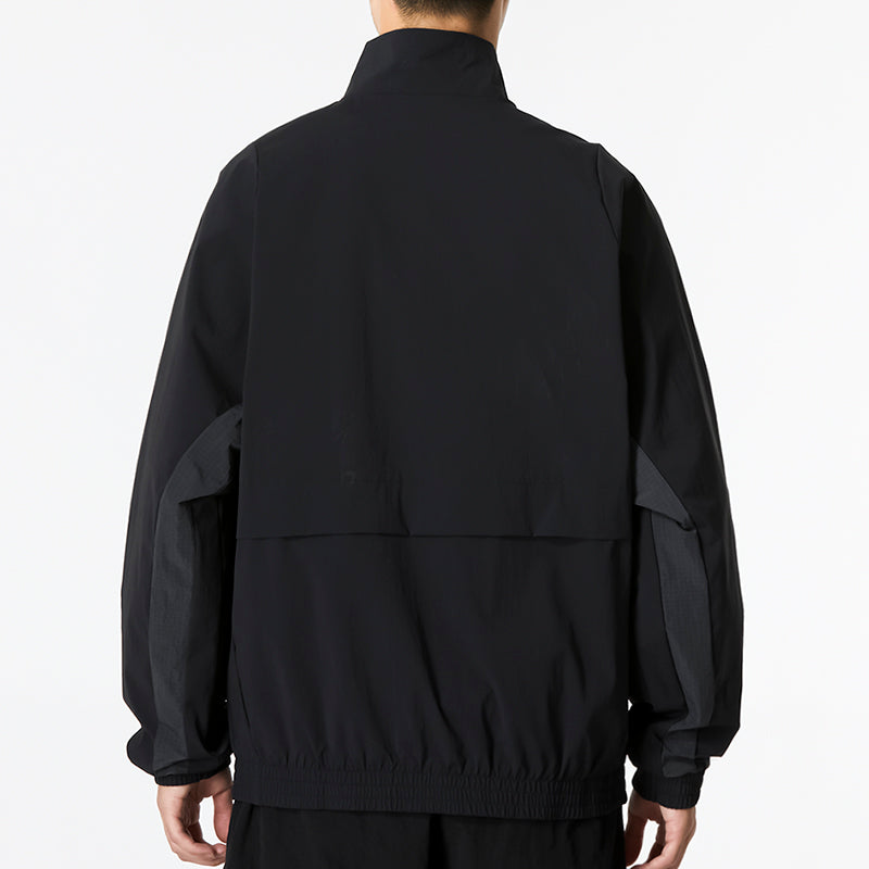 Men's adidas St Pkt Wvjkt Athleisure Casual Sports Logo Stand Collar Woven Jacket Black HM5144