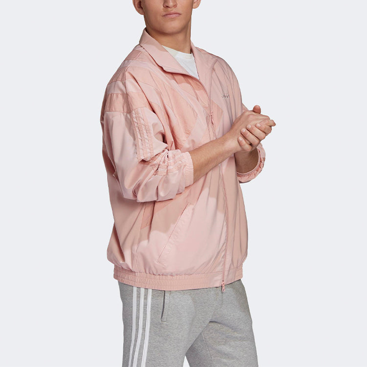 adidas originals logo Printing Stand Collar Sports Jacket Pink GL6158