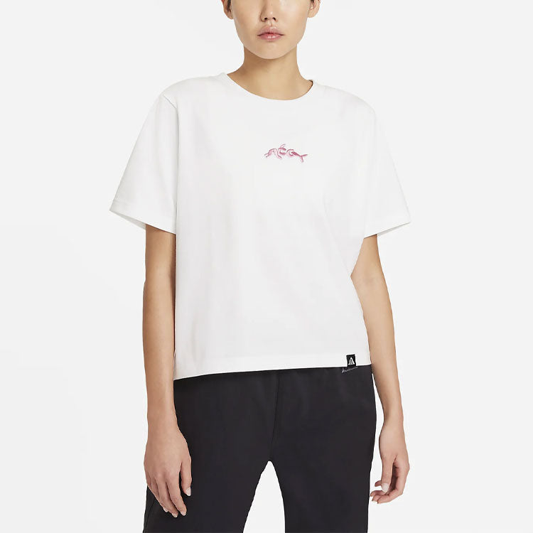 (WMNS) Nike ACG Dolphin Printing Sports Round Neck Short Sleeve White DH4048-121