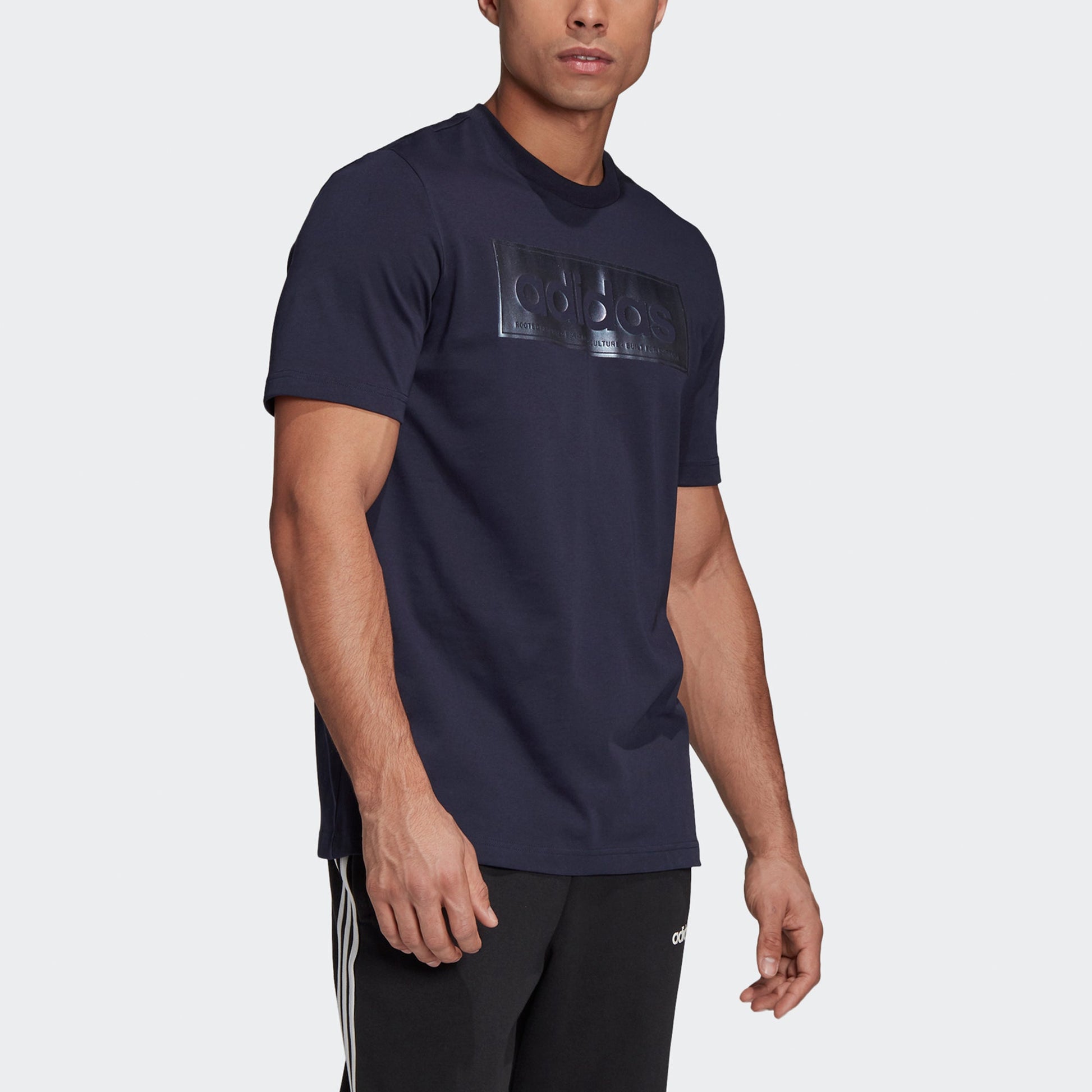 adidas M Clr Slv Lg T Logo Printing Sports Short Sleeve Navy Blue GD5914