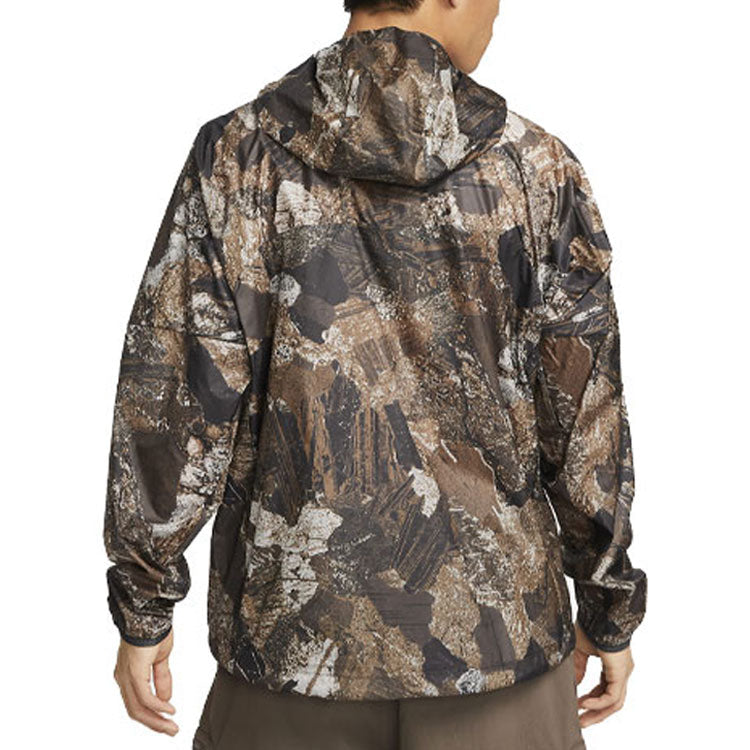 Men's Nike SS22 ACG Rock Full Print Casual Hooded Jacket Rock Gray DV6648-004