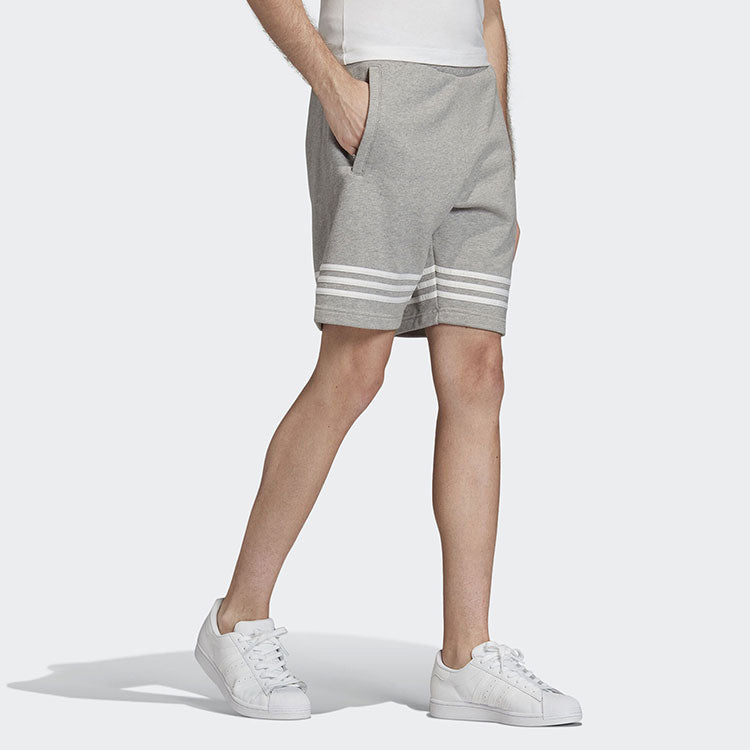 adidas originals Logo Stripe Casual Sports Shorts Gray FM3873