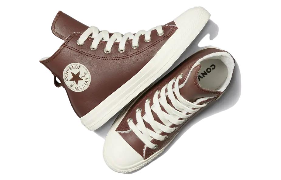 (WMNS) Converse Chuck Taylor All Star Leather Faux Fur Lining 'Dark Brown' A07946C