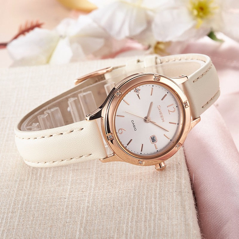 CASIO SHEEN Sapphire Crystal Quartz Waterproof Rose Gold Analog SHE-4533PGL-7AUPR