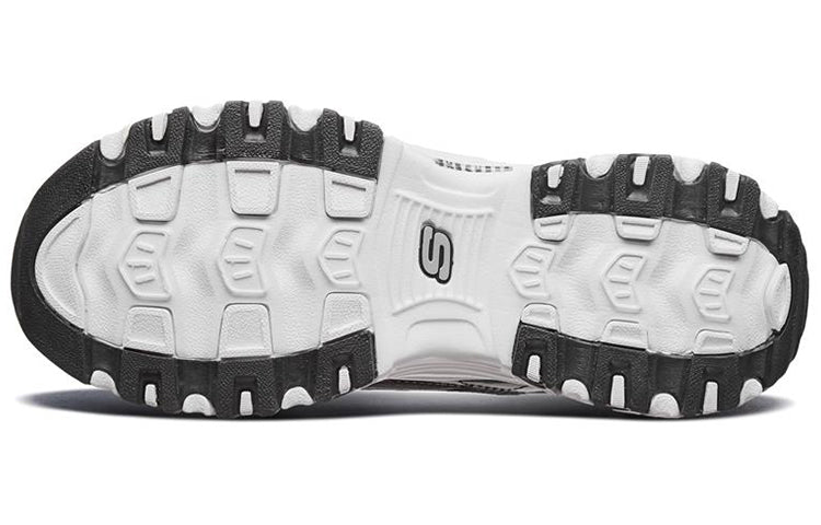 (WMNS) Skechers D'Lites Running Shoes Black/White/Gray 12242-BKW