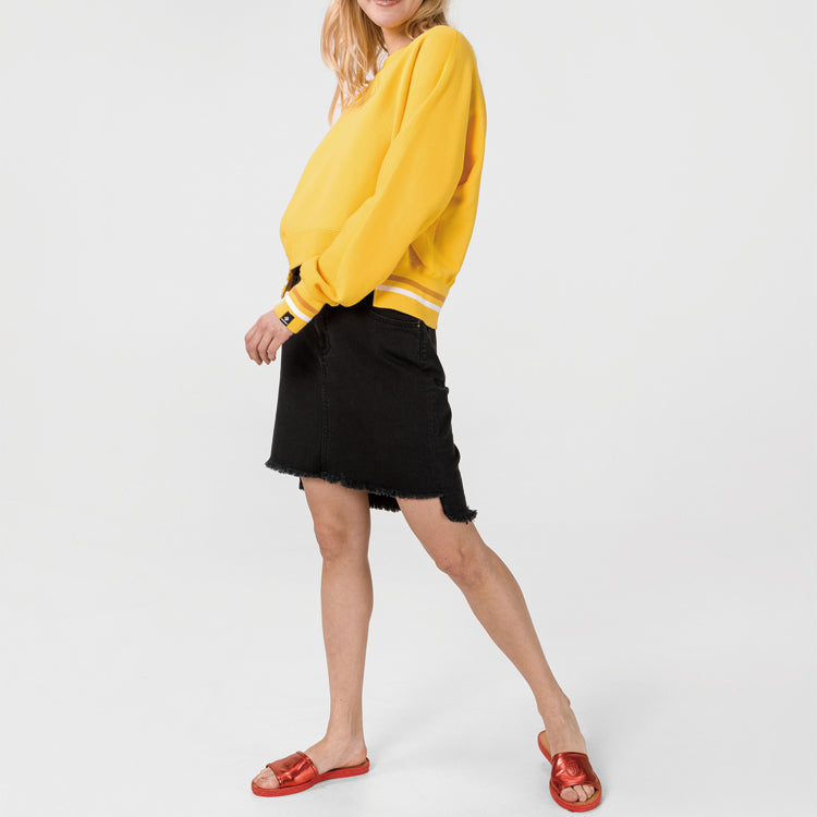 (WMNS) Converse Stripe Breathable Pullover Yellow 10020727-A01