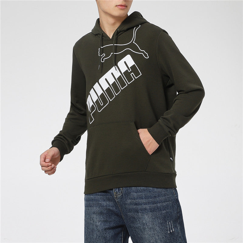 PUMA Big Logo Hoodie 'Army Green White' 588667-70