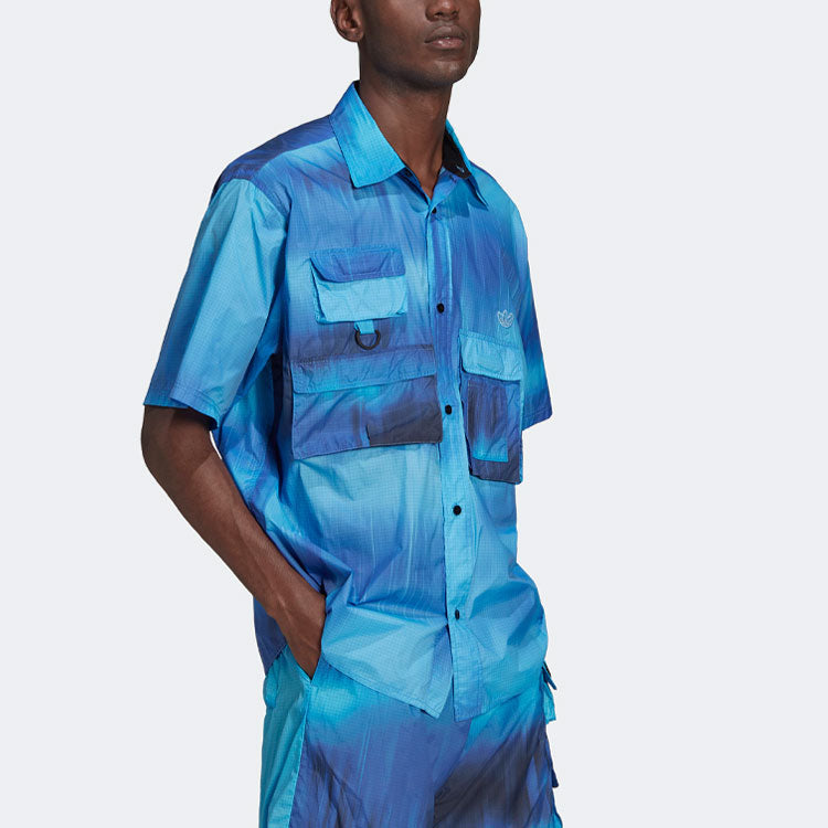 adidas Gradient Pocket Sports Short Sleeve Shirt Blue HD4809