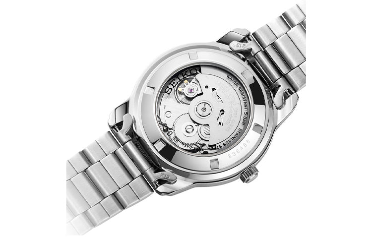 Men's SEIKO No. 5 Sports Steel strip waterproof Business Mechanical Watch White SNKP15K1