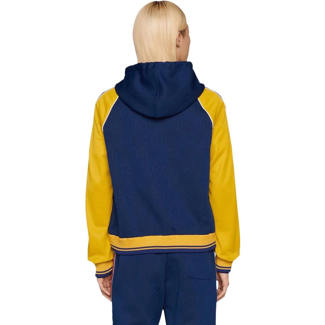 Gucci GG Jacquard Hooded Sweatshirt 'Blue Yellow' 676100-XJDVW-4462