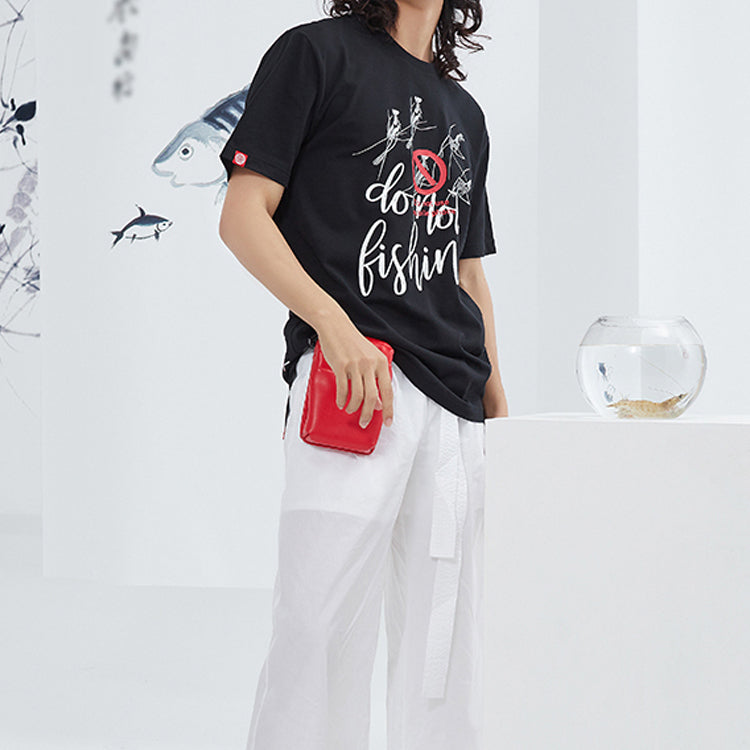 Li-Ning CF Series Alphabet Logo Printing Loose Short Sleeve Black AHSP713-1