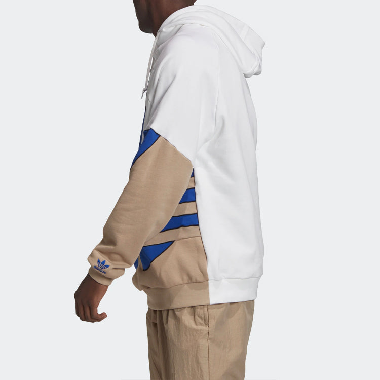 adidas originals Large logo Printing Colorblock Sports hooded Jacket White GE6225